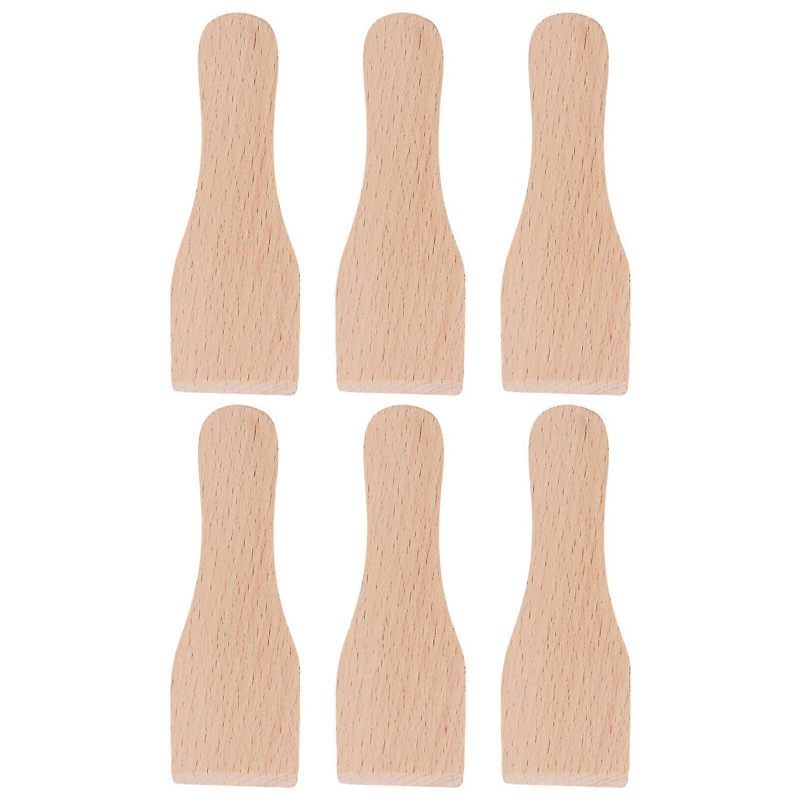 6 Pcs Spatulas Nonstick Cookware Gingerbread Spatula Non Stick Spatula Wooden Raclette Spatula Kitchen Frosting Knives
