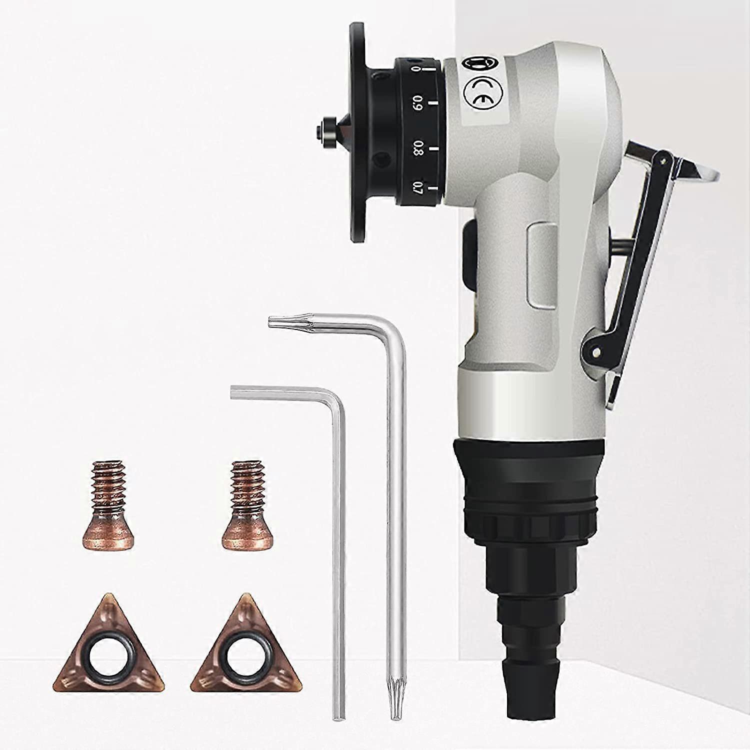 Mini Pneumatic Chamfering Machine, Portable Air Chamfer Machine Metal Trimming Machine 45 Degree Bevel Polishing Machine, 30000RPM Set 2