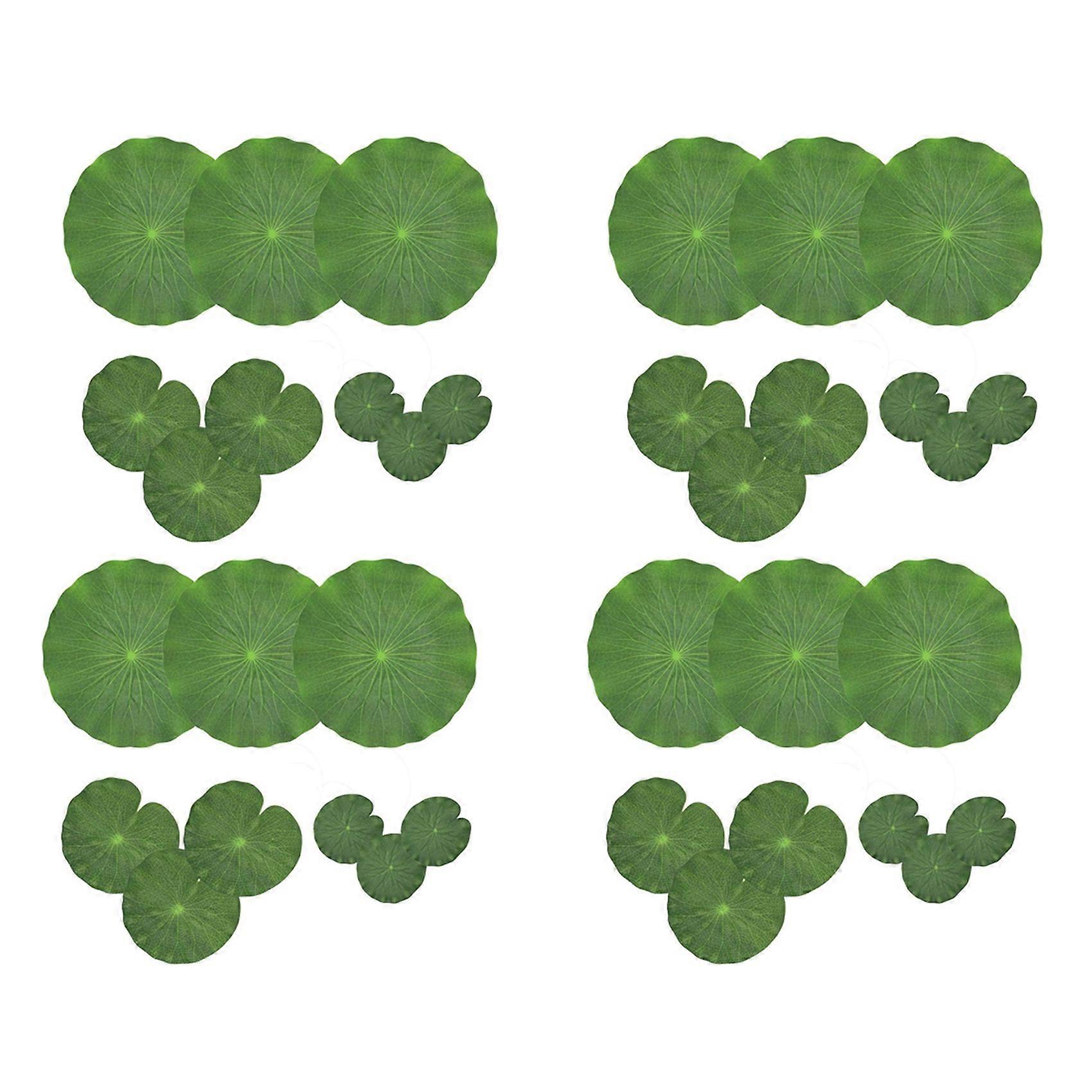 Pack of 36 Artificial Floating Foam Lotus Leaves Water Pads Ornaments Green Perfect for Patio Koi F