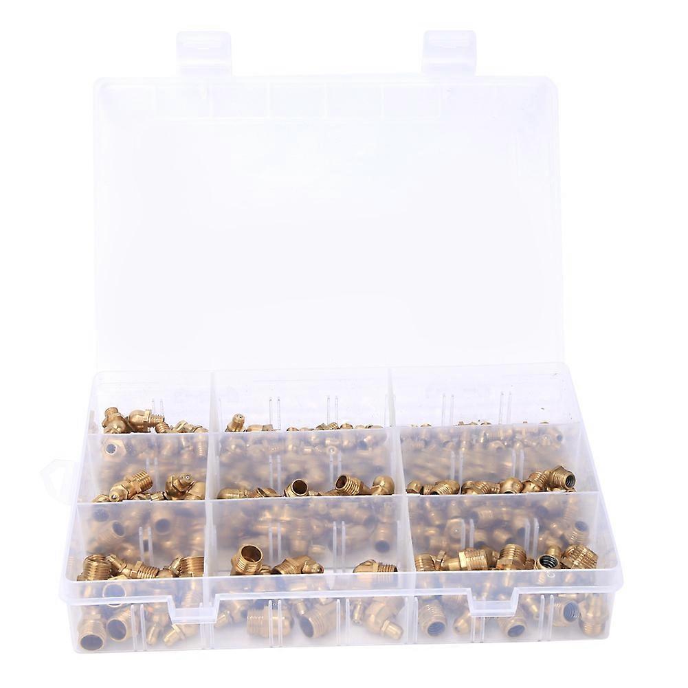 160pcs Messing Schmiernippel Grease Zerk Nippelverschraubung M6/M8/M10 45/90/180 Grad