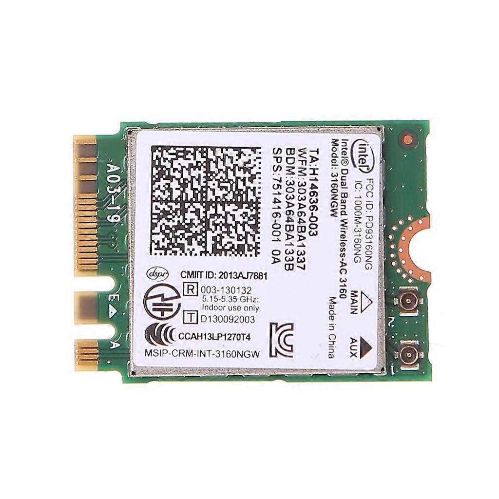 For WIndows10 Wireless Wifi Card 3160NGW for M.2 Bluetooth-compatible 4.0 Network Card 3160 AC 433Mbps for Desktop Lapto