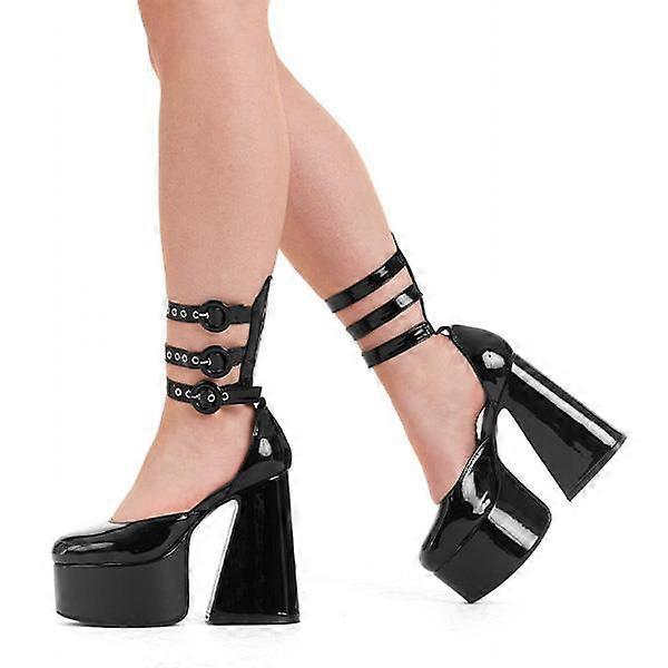 Lamoda On Another Level Platform Heels - LMF 3347 - BlackPAT - UK3