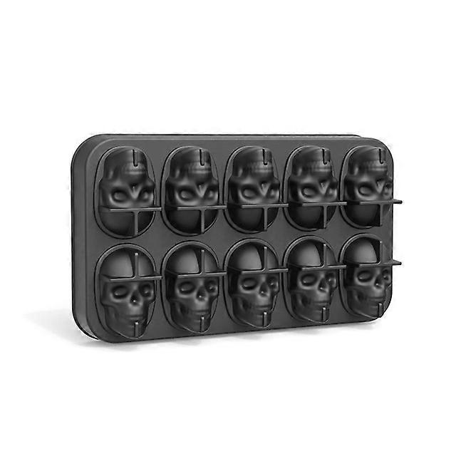ice machine mold for whiskey - 10 cavity skull ice cube tray with funnel - Skull silicone mold for baking, chocolate
