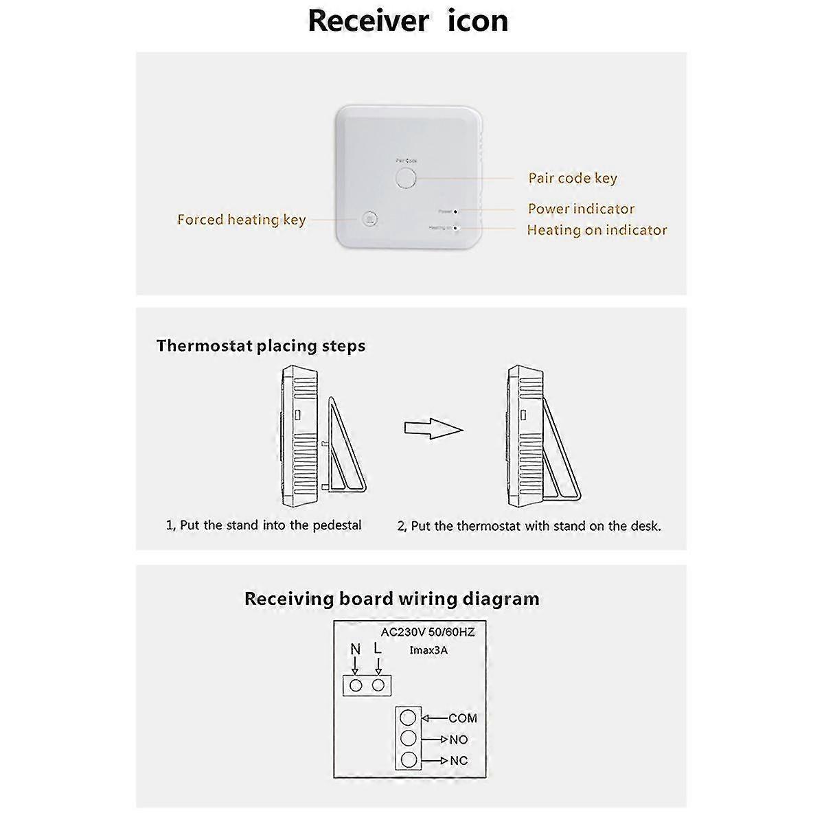Tuya Wifi Rf Smart Thermostat Switch Temperature Controller For Gas Boiler Water Heating For Alexa Google Home(black)