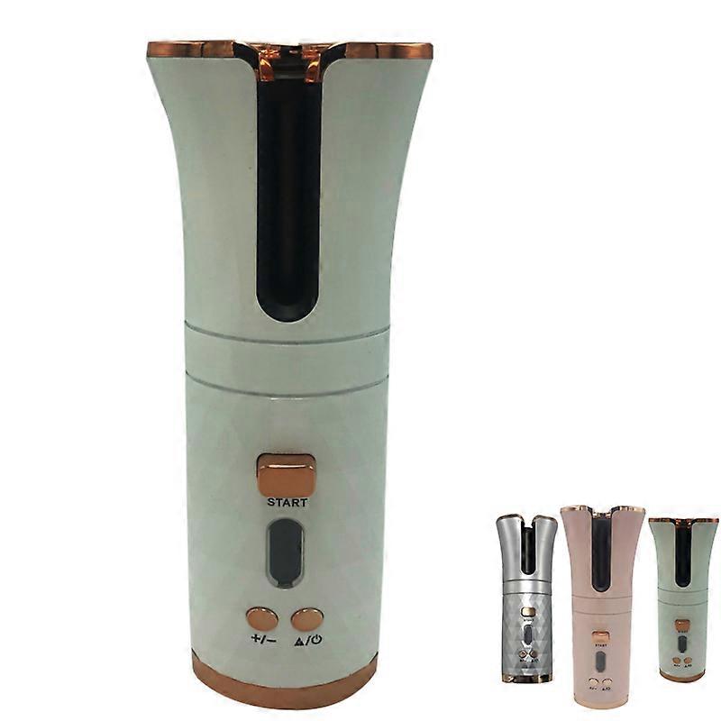 Cordless automatic LCD curling iron ceramic rotating ceramic air curling ironWhite