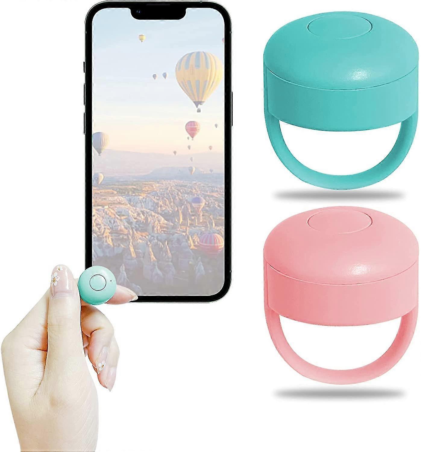 Bluetooth Fingertip Video Controller Clicker For Tik Tok, Camera Triggers(2pcs, blue, pink)