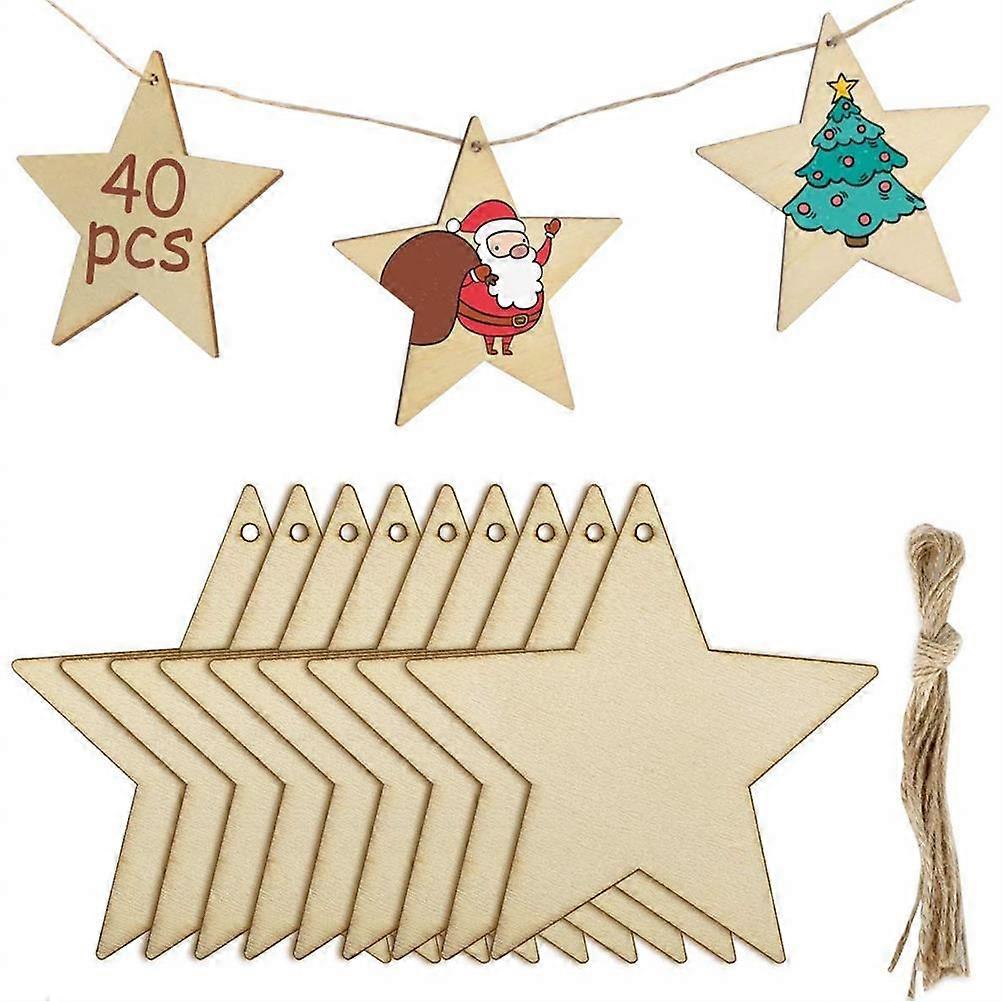 Minglan 1 set of 40 five-pointed star DIY Christmas tree pendants