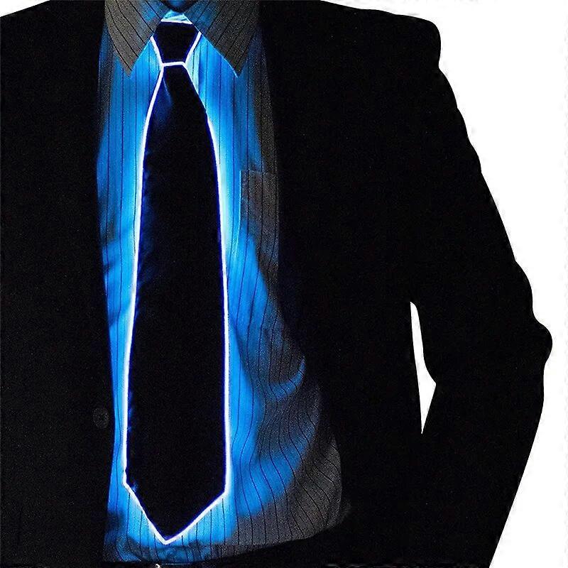 Mænd Gave EL Wire Sorte Slips Bryllup Fest Indretning Neon LED Lysende Slips