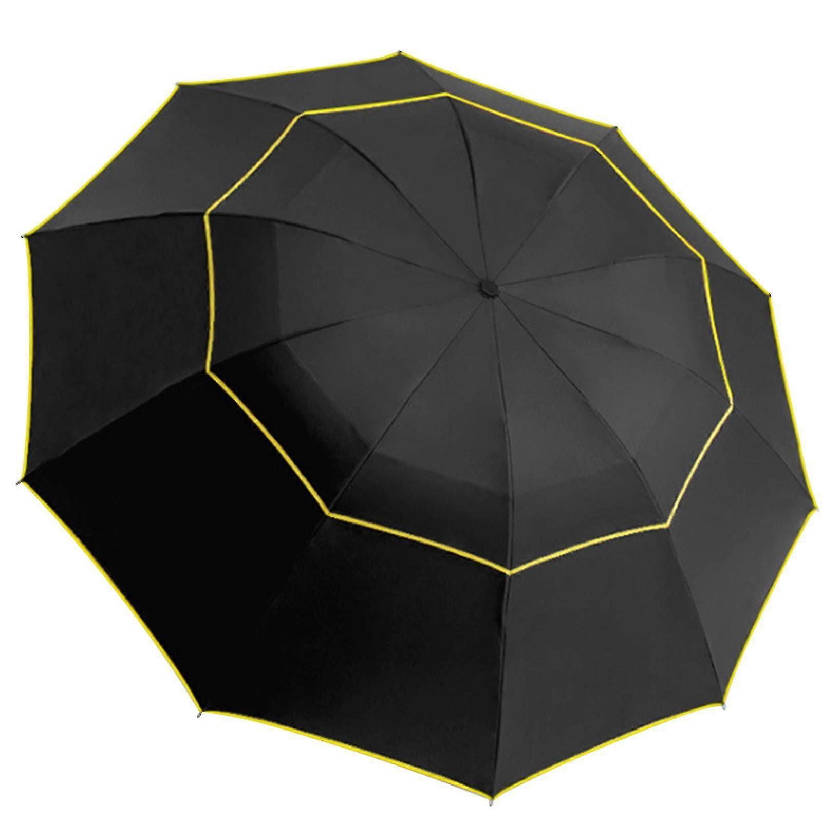 Oversize Windproof Golf Umbrella Double Canopy Vented Stick
