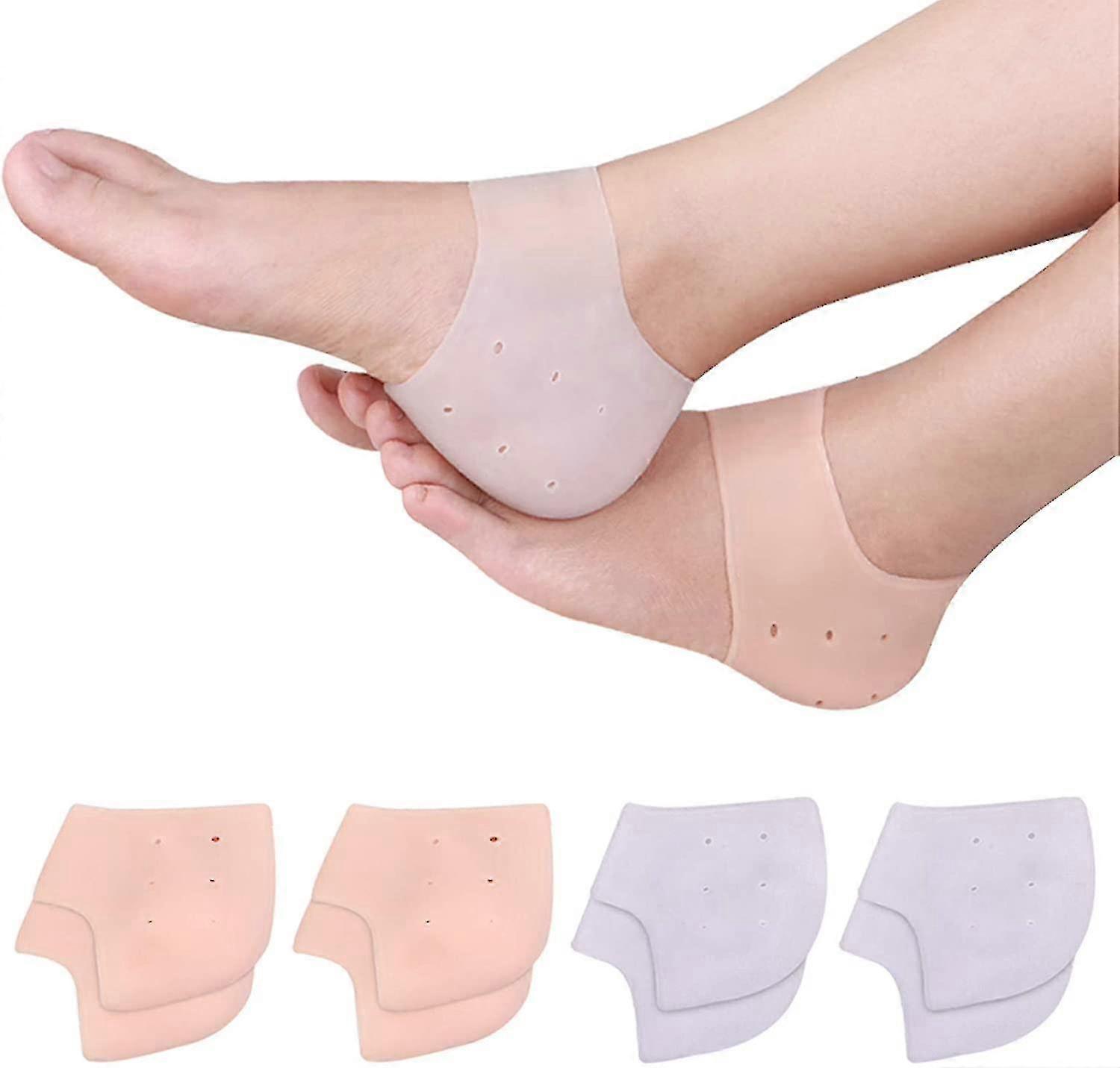 8 Pieces Silicone Heel Coversheel Protector Soft And High Elastic Foot Pads - Plantar Fasciitis Pad, Heel Cup Heel Pad Suitable
