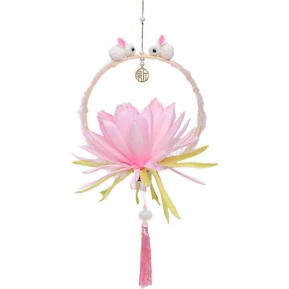 kinesiske lykter DIY midthøstlykter materialsett LED blomsterlykt for midthøstfestivaldekor rosa