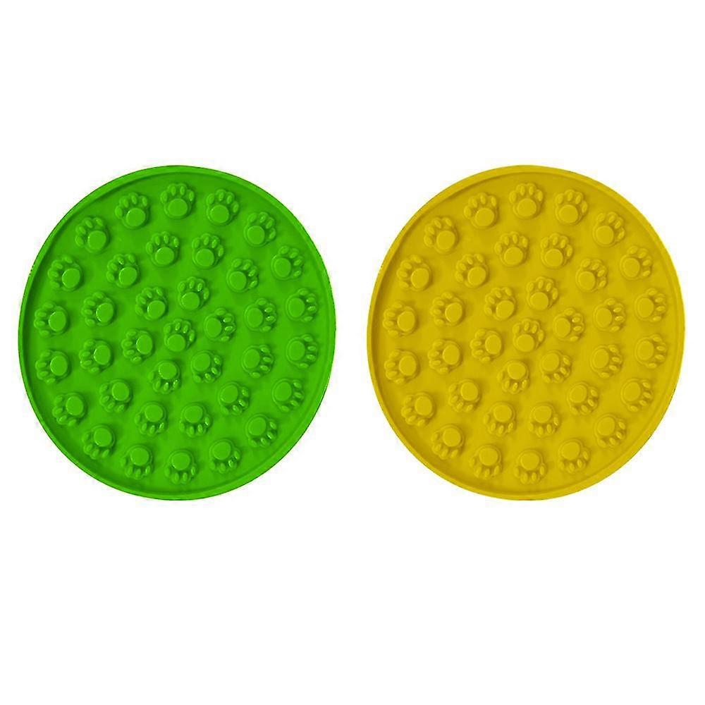 2 Pcs Dog Licking Pad Cat Slow Feeder  With Suction Cup