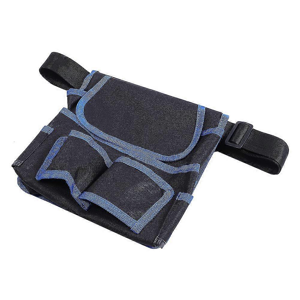 24x23cm Multifunctional Multiple Pockets Garden Storage Waist Bag Electrician Tool Containerblack + Blue