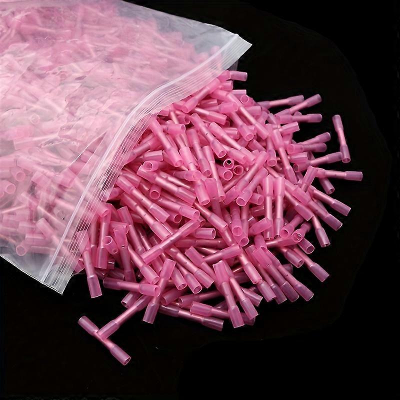 100pcs Waterproof Heat Shrink Butt Splice Connectors - Insulated Crimp Terminals for Secure Electrical Connections