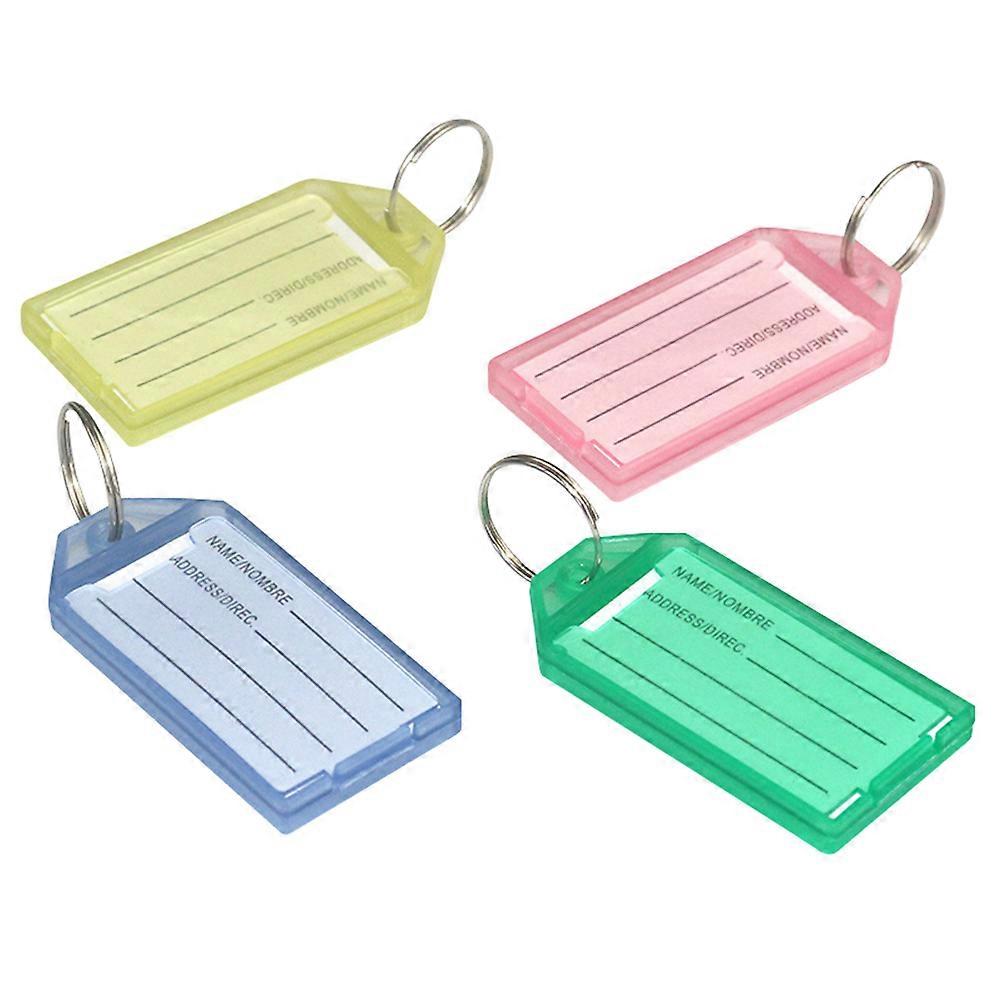 40 قطعة من البلاستيك الملونة تسمية سلسلة المفاتيح الأمتعة معرف اسم التسمية العلامة Keyring تصنيف سلاسل المفاتيح (10 قطع وردي ، 10 قطع أزرق ، 10 قطع أصفر ، 10 قطع أخضر)
