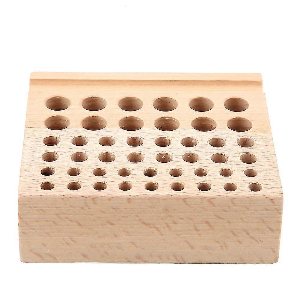 Leather Craft Tool Stand Organizer with 46 Holes Wood Rack