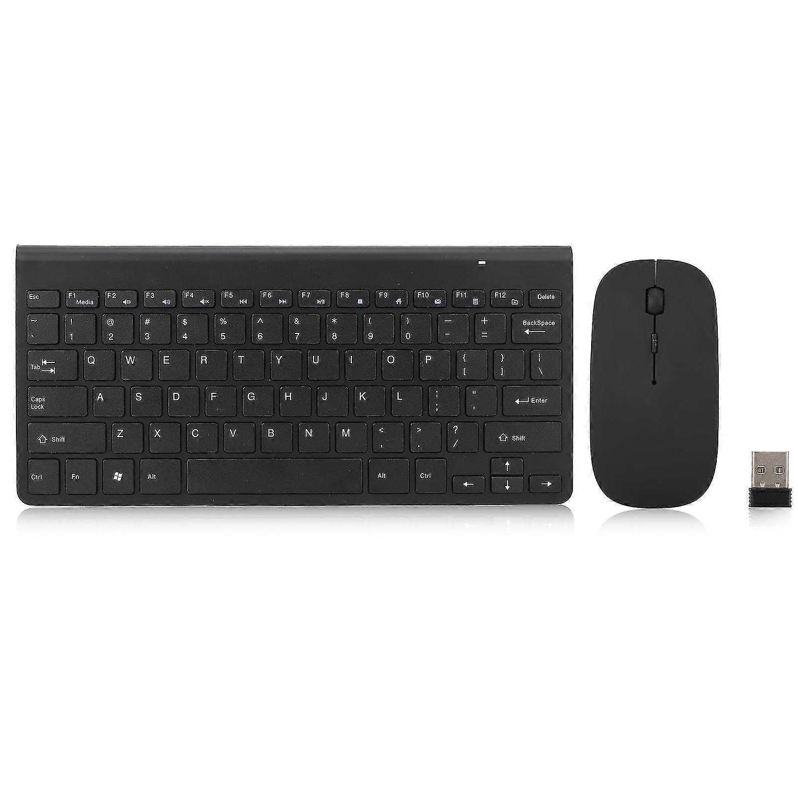 2.4G Wireless Ergonomic Keyboard Mouse Combo with 78 Keys and Ultrathin Design