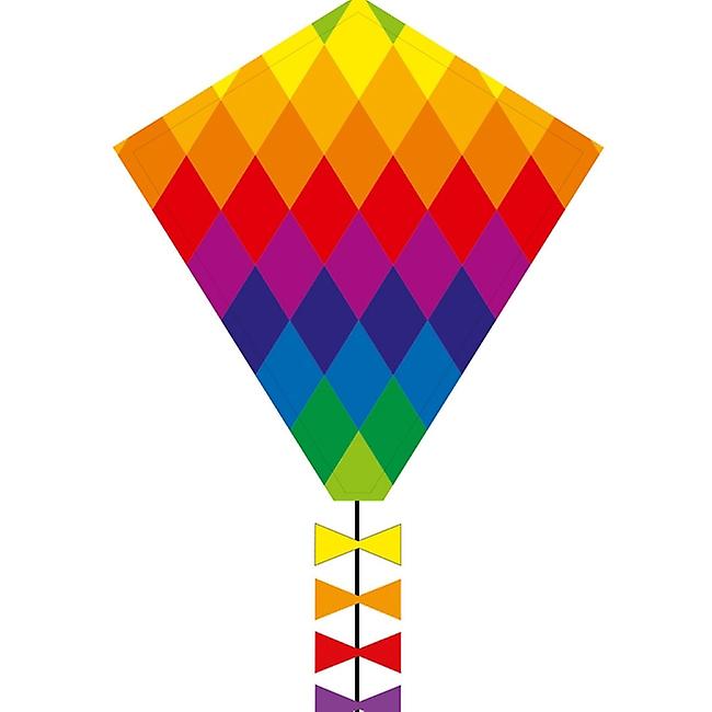 HQ Kites 102106 50 cm Eddy Rainbow Patchwork Children's Kite