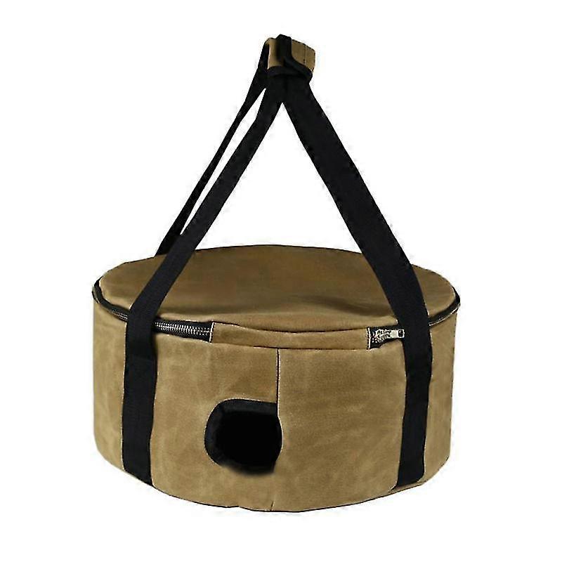 1pc Multi-functional Cooker Pouch Exquisite Outdoor Tableware Container Khaki