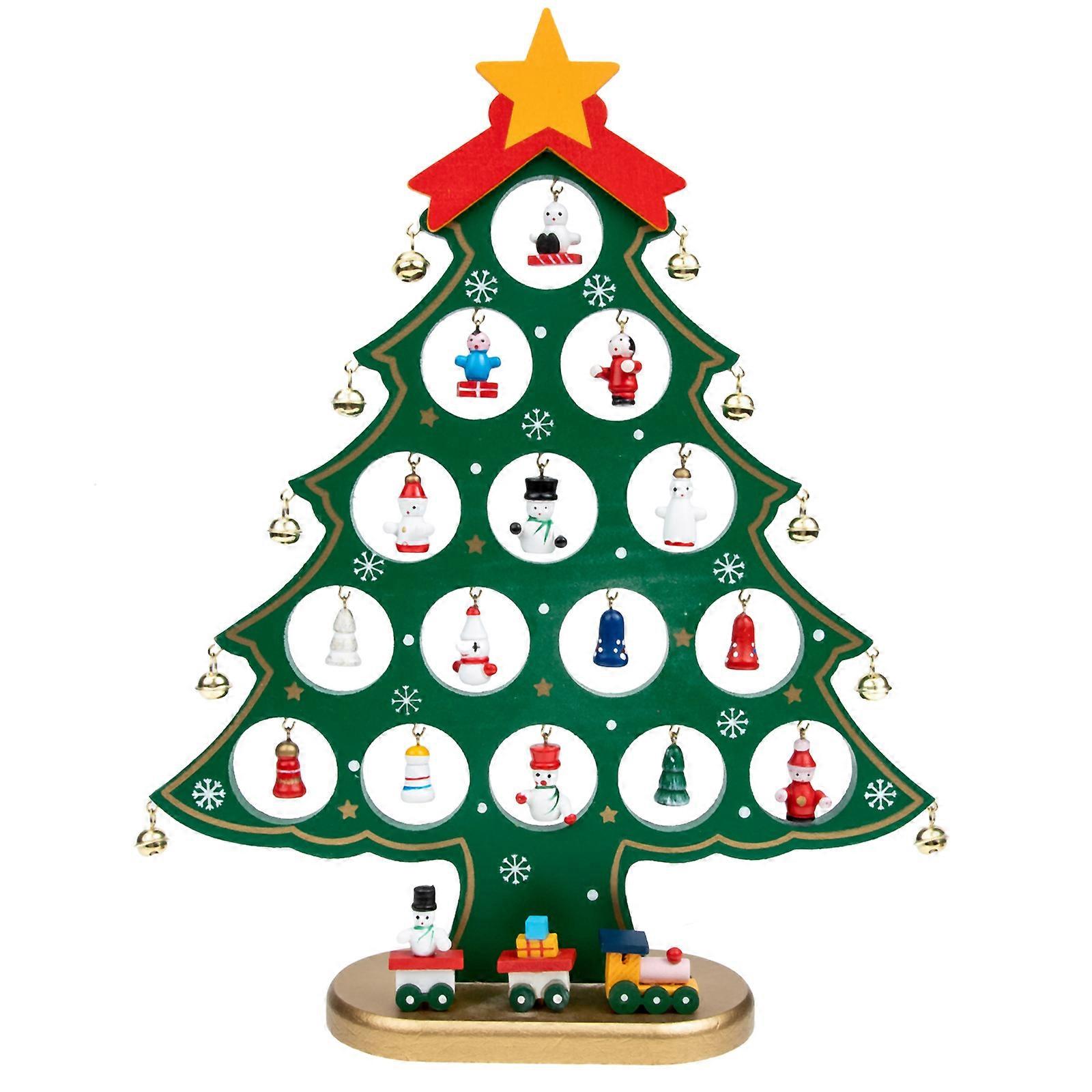 Christmas Wooden Christmas Tree Xmas Desktop Ornament Xmas Scene Layout