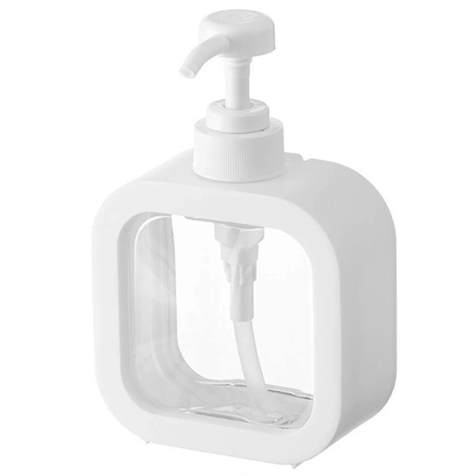 Clear Dispenser Bottle Simple Square Transparent Push-Type Lotion Empty Bottle Travel Portable Hand Liquid Soap Dispenser