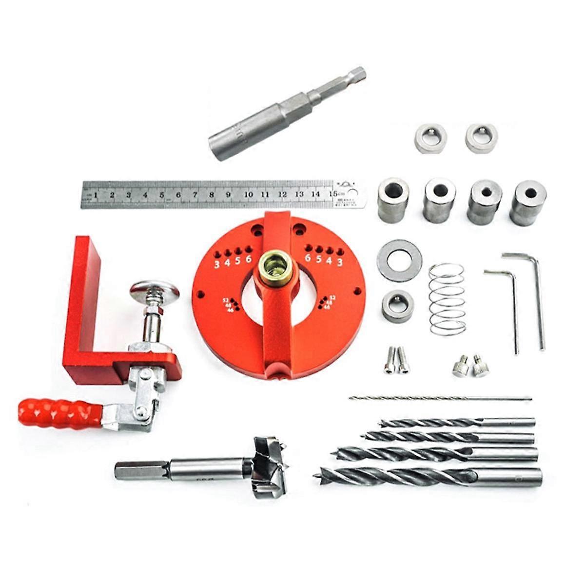 Multifunctional 35mm Hinge Jig Kit Woodworking Hole Drilling Guide Locator Puncher Template Hole Opener Tools
