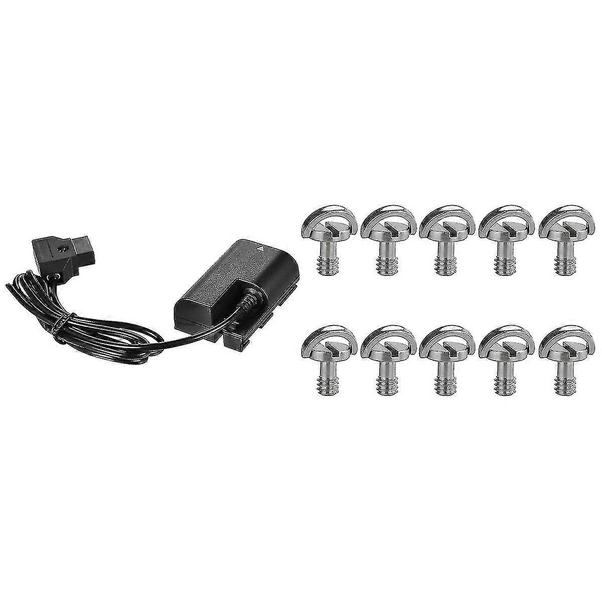 10x D-ring 1/4inch Mounting Mount Screw Thread Compatible With Camera Tripod 1x D-tap To Lp-e6 Fully Decoded