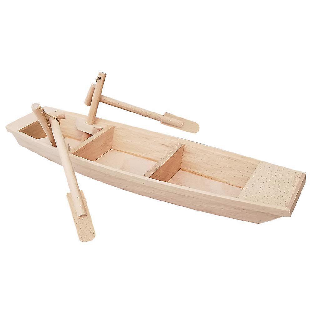 Holz-Mini-Boot-Modell Kleines hölzernes Fischerboot Kleines Modellboot für Home-Office-Dekoration