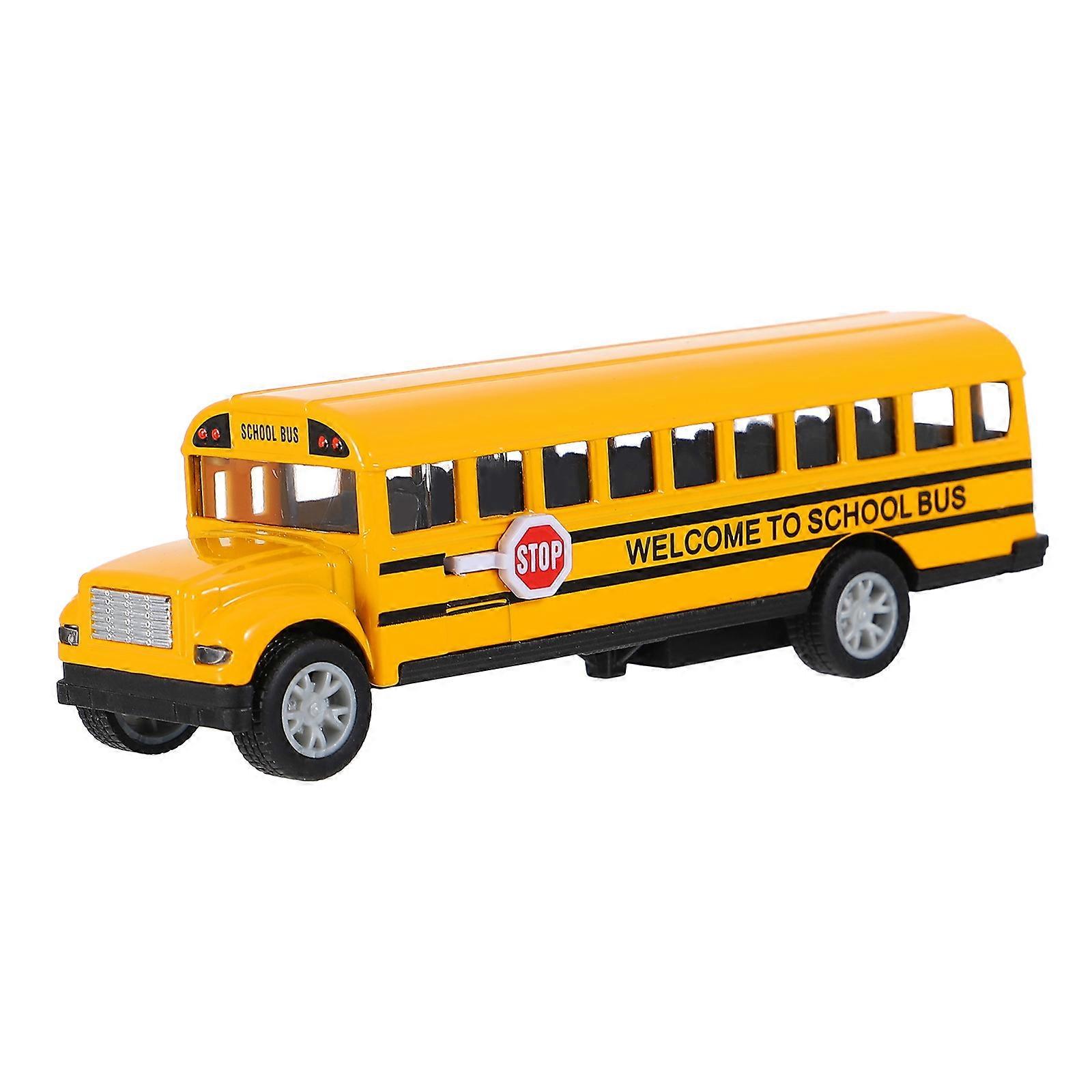 1Pc skolebus model legetøjslegering pull-back model bus legetøj børnebil legetøj (tilfældig stil)