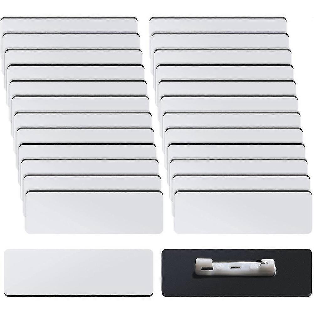 32Pcs Name Tag Blank Name Badges DIY Blank ID Sublimation Name Badge with Pin Backing for Office
