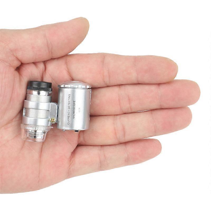 2 Pack 60X Mini UV LED Illuminated Jeweler Loupe with Kare (60X)