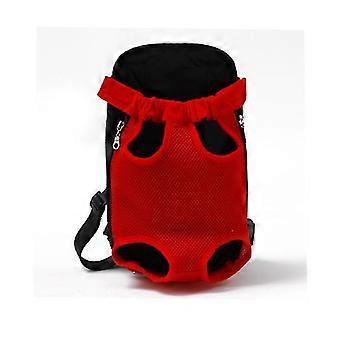 Pet Chest Bag Dog Backpack Esci Comoda borsa a quattro zampe Forniture per animali domestici (rosso, S)