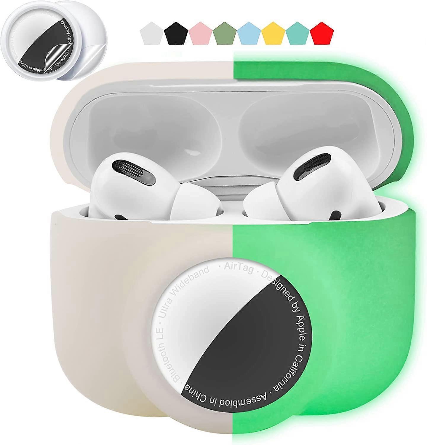 Ubiuo Étui de protection 2 en 1 Glow in Night compatible avec les Airpods Pro et l’ensemble combo de