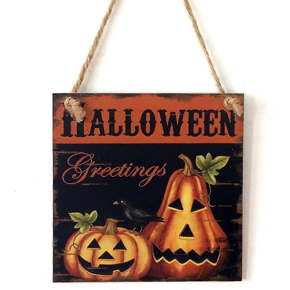 Halloween Hanging Sign Creepy Skull Witch Party Decors