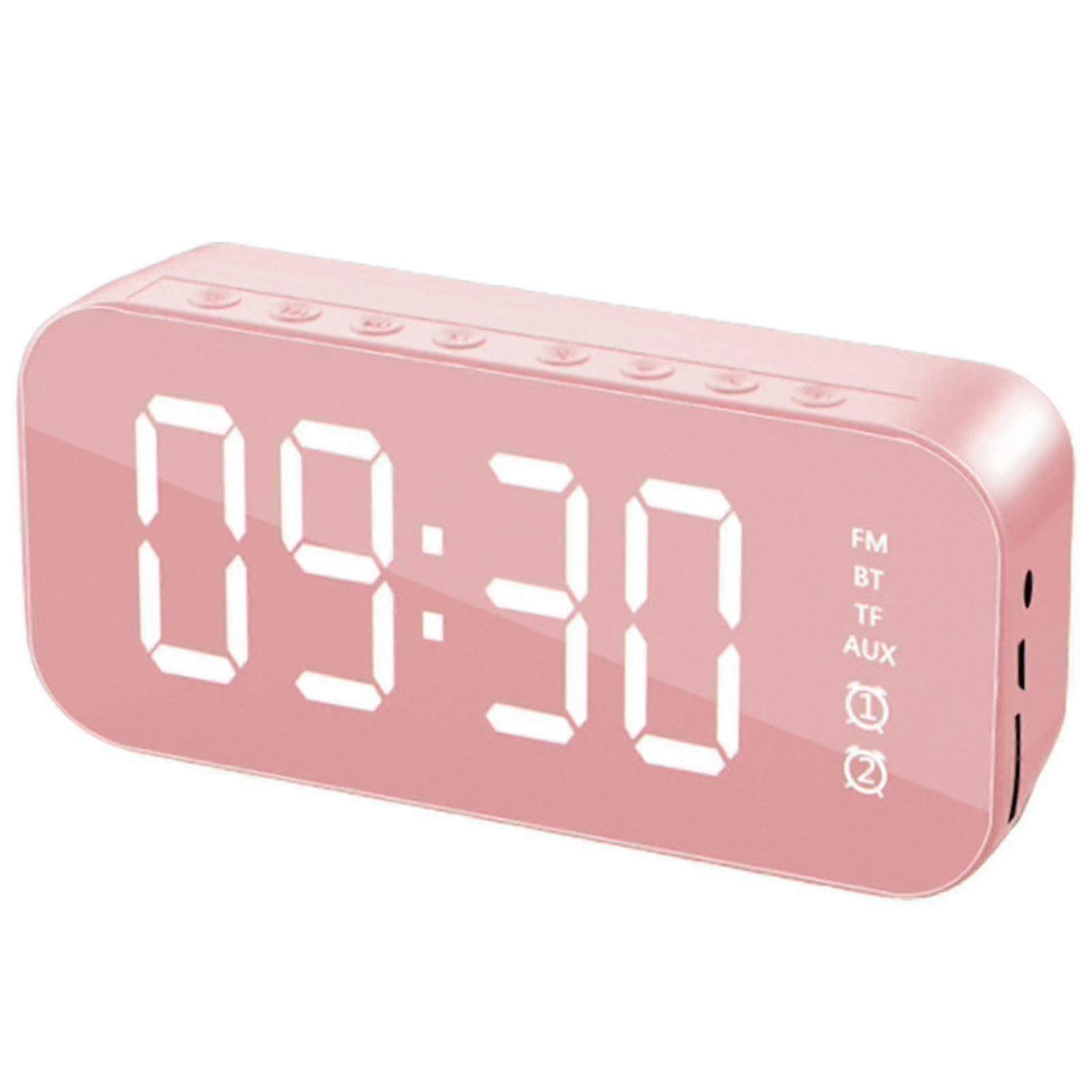 Multifunctional Stereo Bluetooth Compatible Speaker With Alarm Clock Time Display Fm Radio For Home