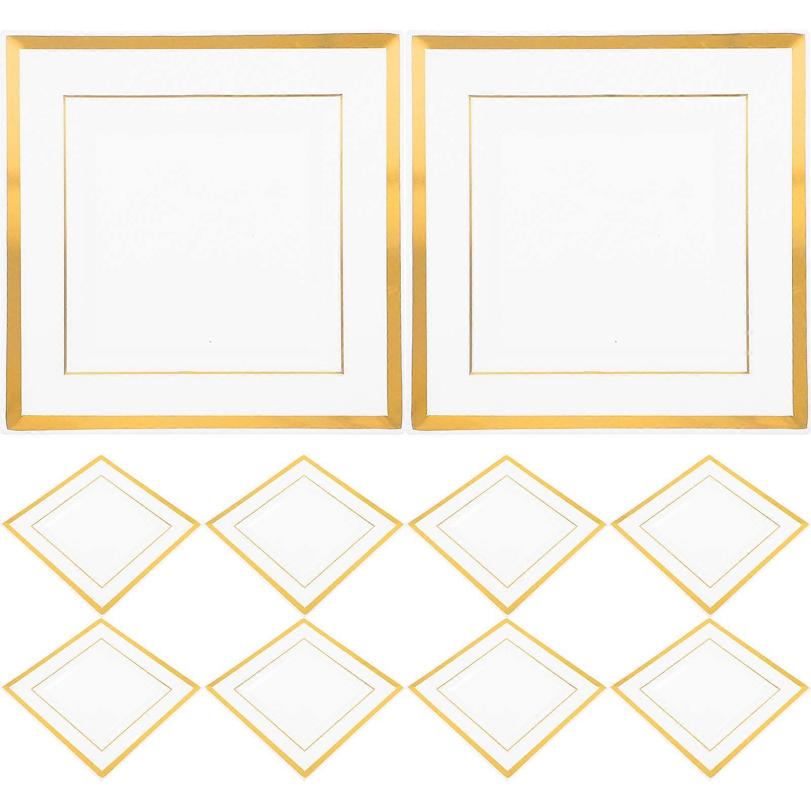 10pcs Square Snack Tray Disposable Fruit Tray Tea Serving Tray Convenient Serving Tray