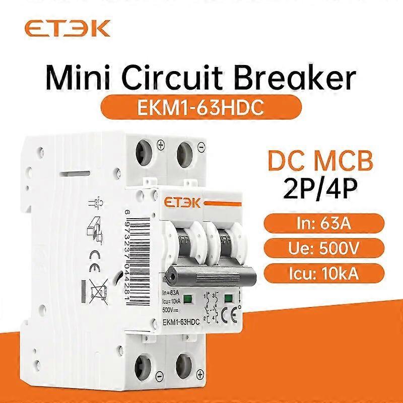 ETEK DC 1000V Solar Mini Circuit Breaker 2P 4P 32A 63A DC MCB for PV System EKM1-63HDC