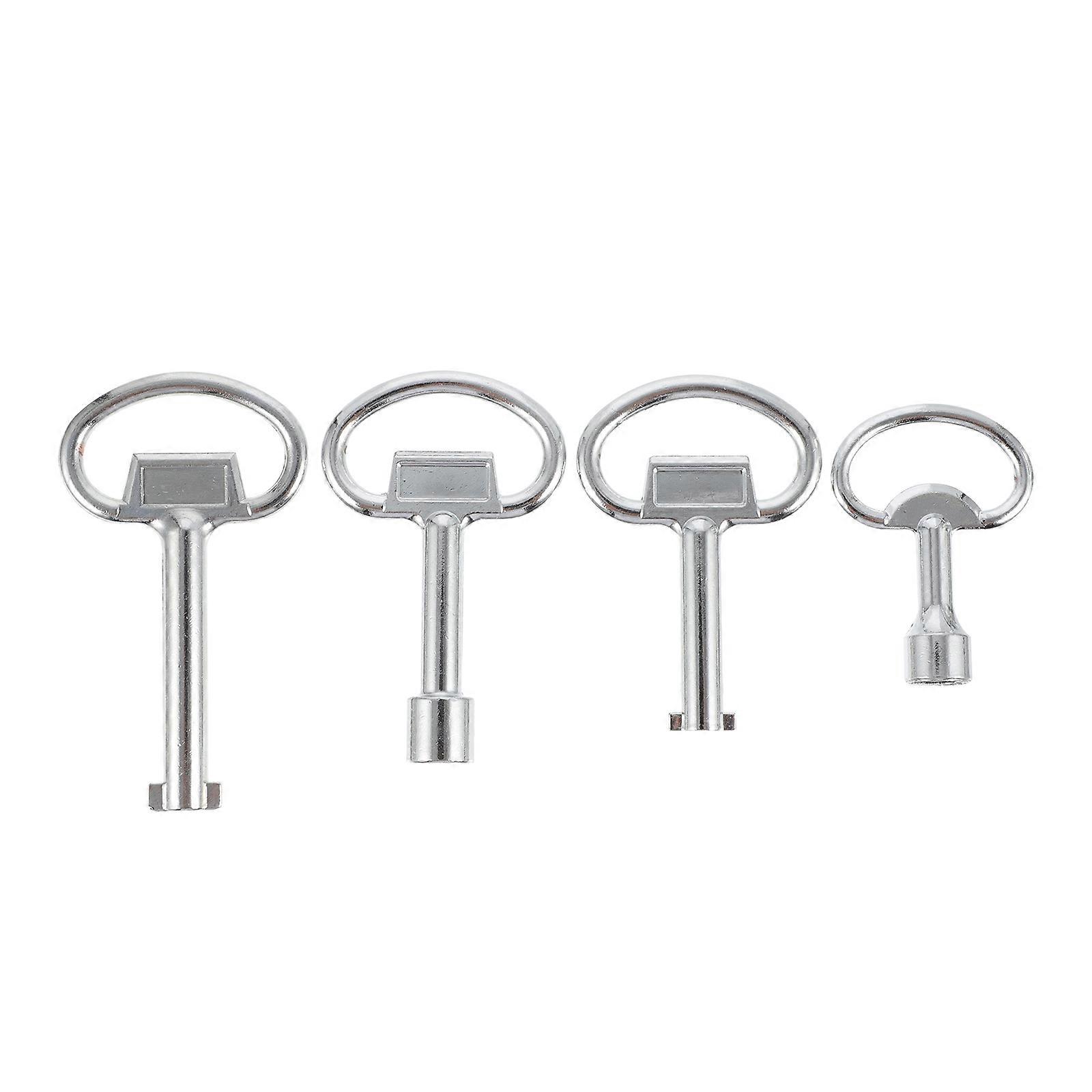 4 stk Universal Socket Alloy Utility Key Showcase Lås One Word Key Metal blikkenslager nøgle skabsnøgle