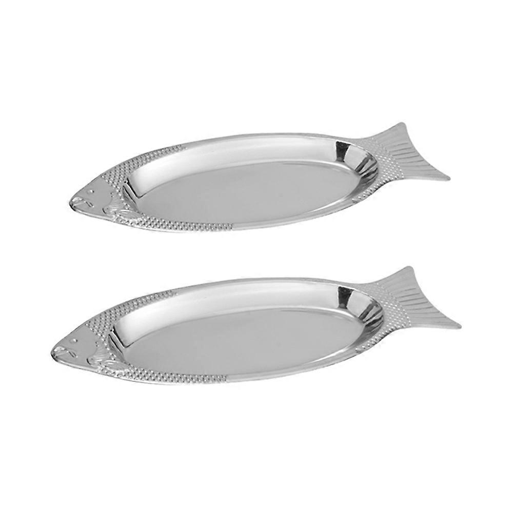 2 Pcs Grill Plateau Apéritif Plats De Service Poisson En Forme D’assiettes Vintage Assiettes Baguettes Porte-Baguettes