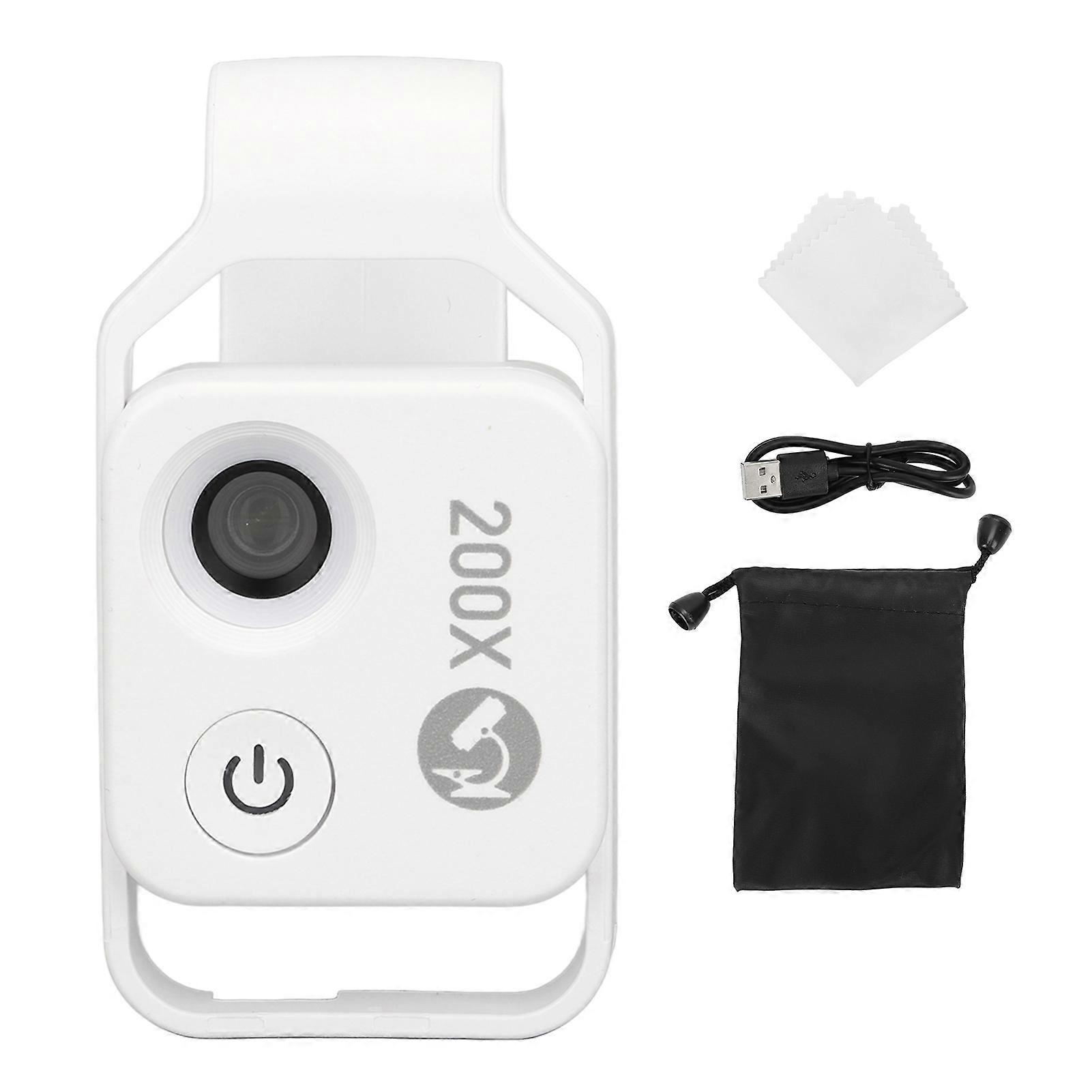 200X Phone Mini Pocket Microscope Clip Design Phone Microscope with LED Light CPL for Jadestone Metal