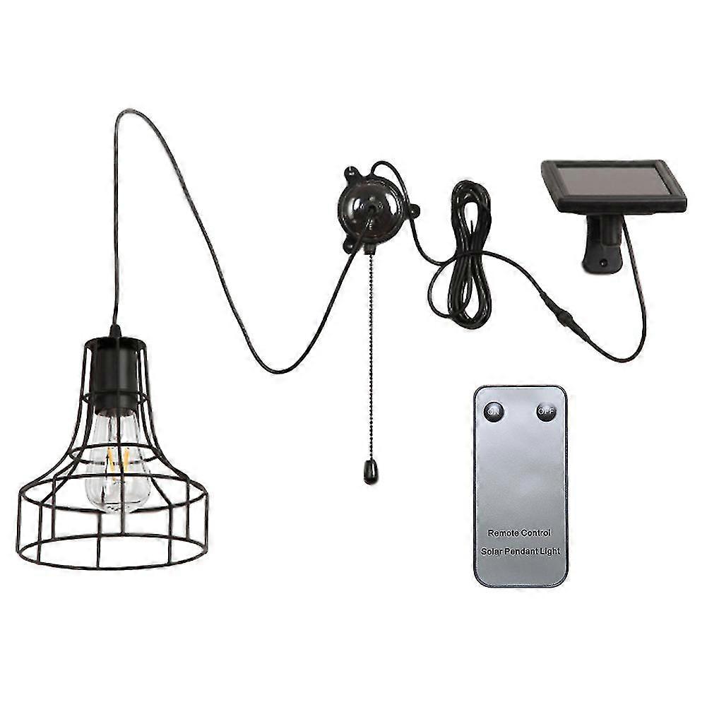E27 Pendant Light Replaceable Bulb Solar Powered With Pull Cord Barn Shed