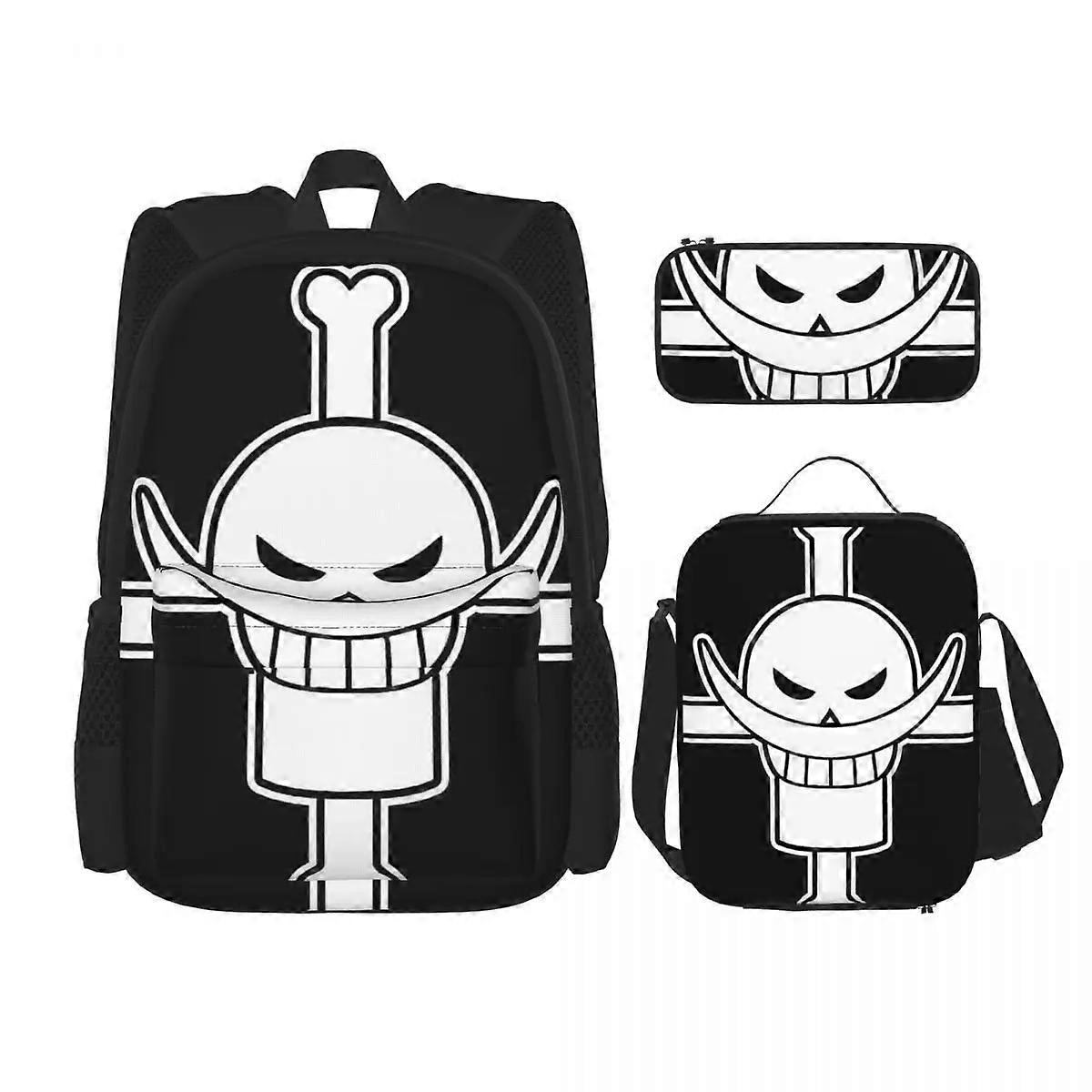 Whitebeard Flagga Och Samling Ryggsäckar Pojkar Flickor Bokväska Studenter Skolväskor Lunchväska Pennväska Tredelad Set