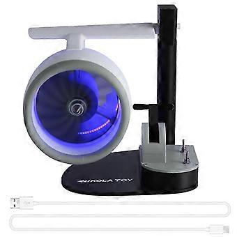USB Jet Fan Desktop Turbofan Triebwerk Fan 3D-gedruckter Turbo Jet Ventilator mit Zerstäubungsgerät Blaues Licht