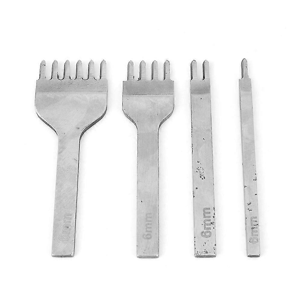 Steel DIY Leather Craft Tools Stitching Chisel Tool 1 Prong / 2 Prong / 4 Prong / 6 Prong (6mm)
