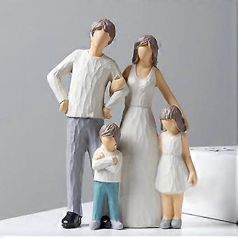 Resin Craft Figurines Family Member Statue Sculptures 4...