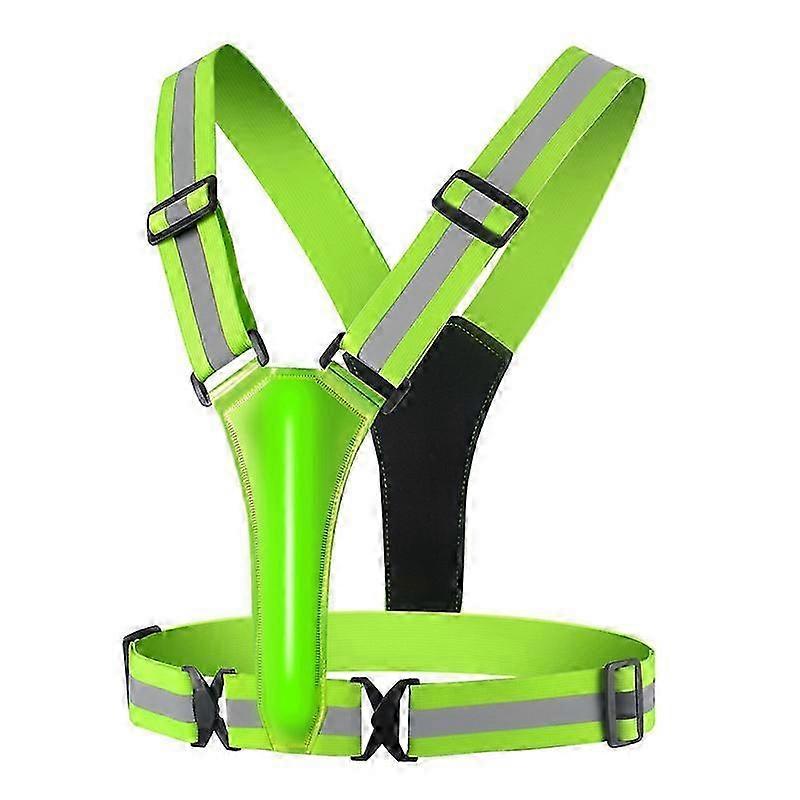 GreenRunning Reflective Vest - Rechargeable LED Cycling Reflective Vest with Adjustable Size, for Jogging, Hiking, Dog Walking, Motorcycling, Cycling
