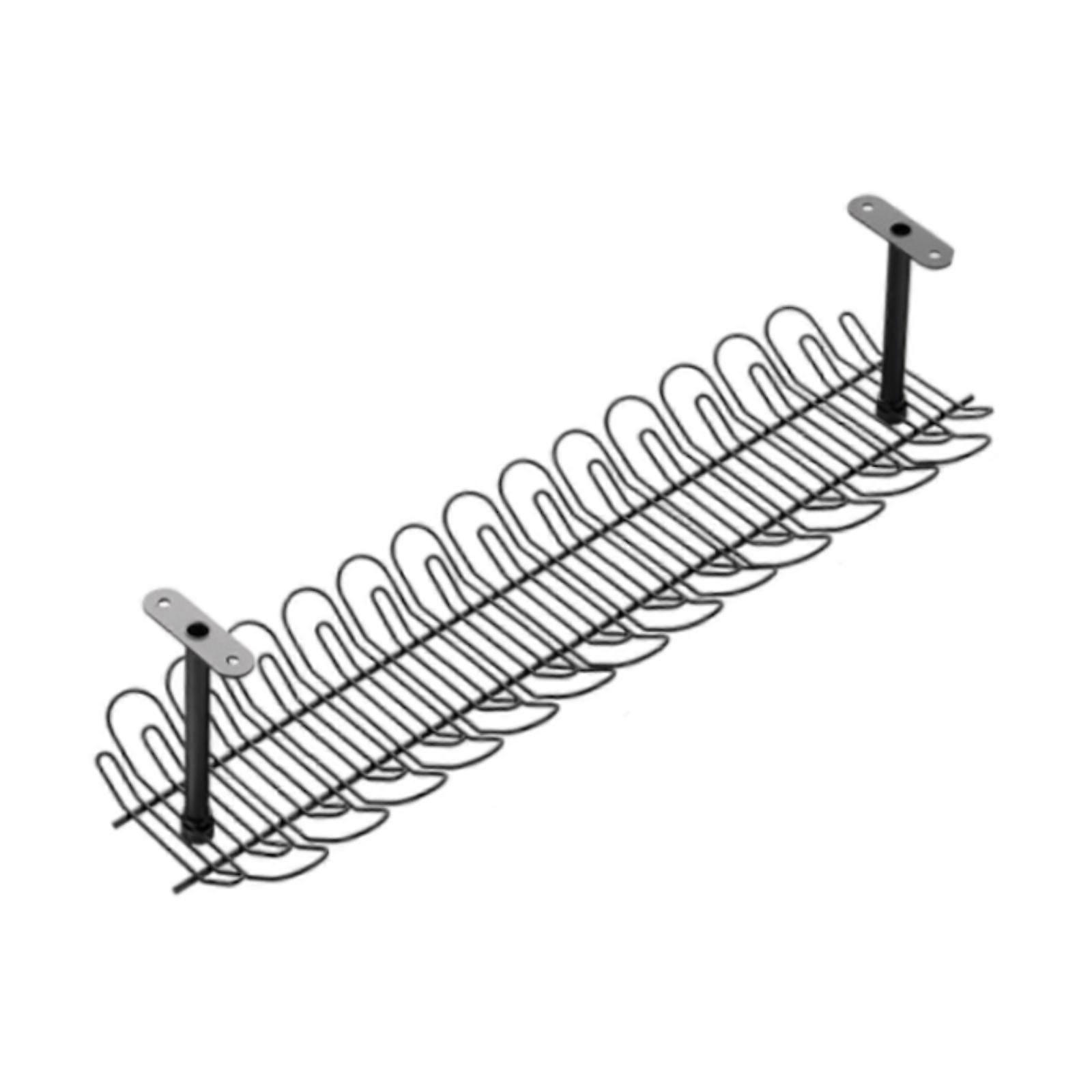 Under Desk Cable Organizer Multifunction Computer Cable Rack for Office Home Black