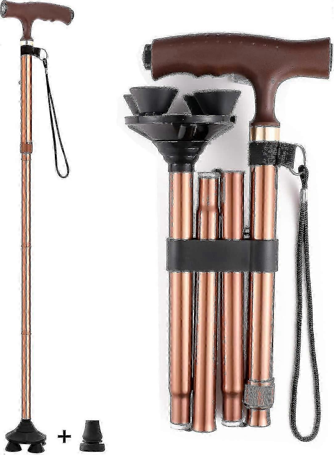 Walking Stick, Foldable Walking Stick For Men And Women, Portable Walking Stick With T-handle