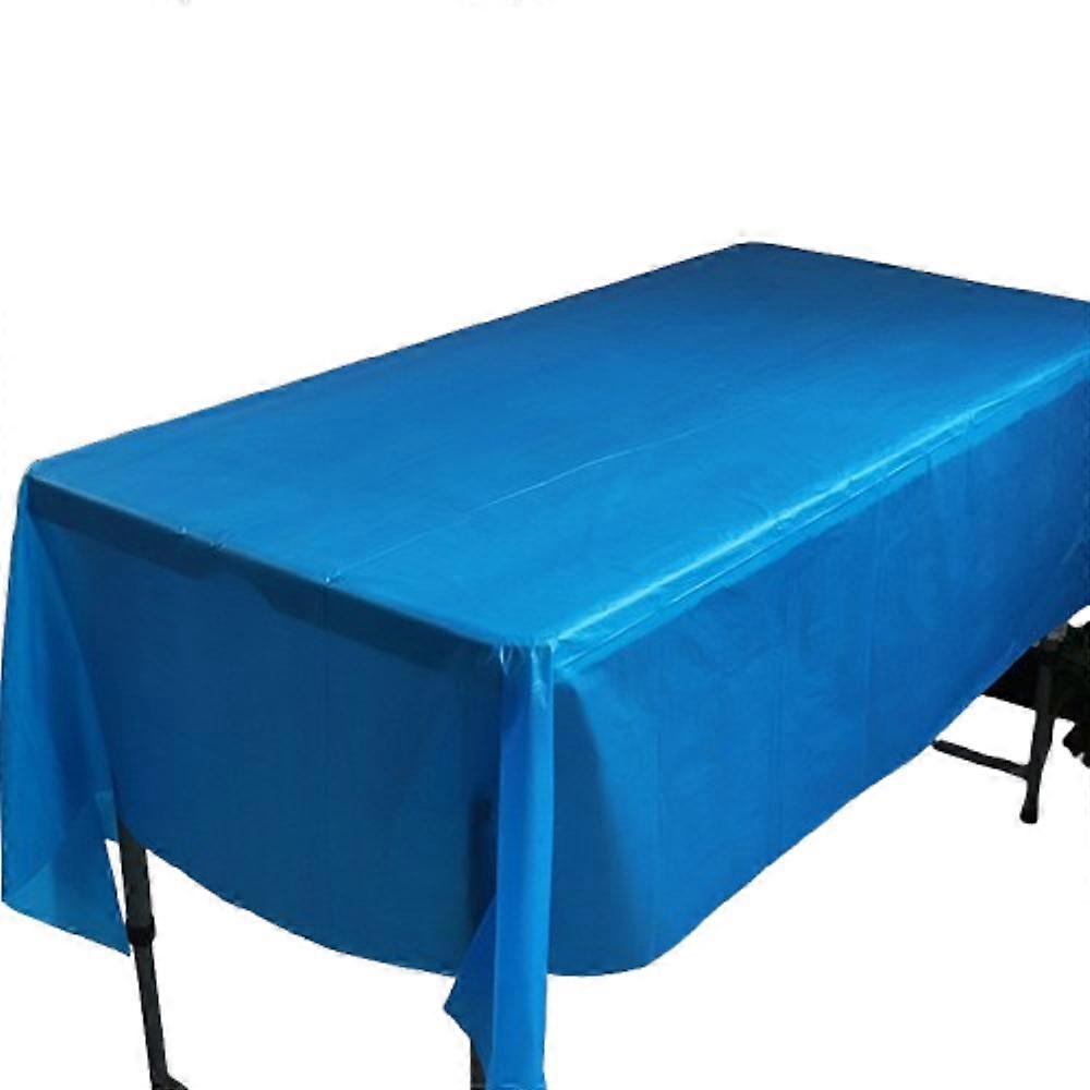 Disposable party tablecloth PE plastic cloth birthday dessert table solid color tableclothDark Blue
