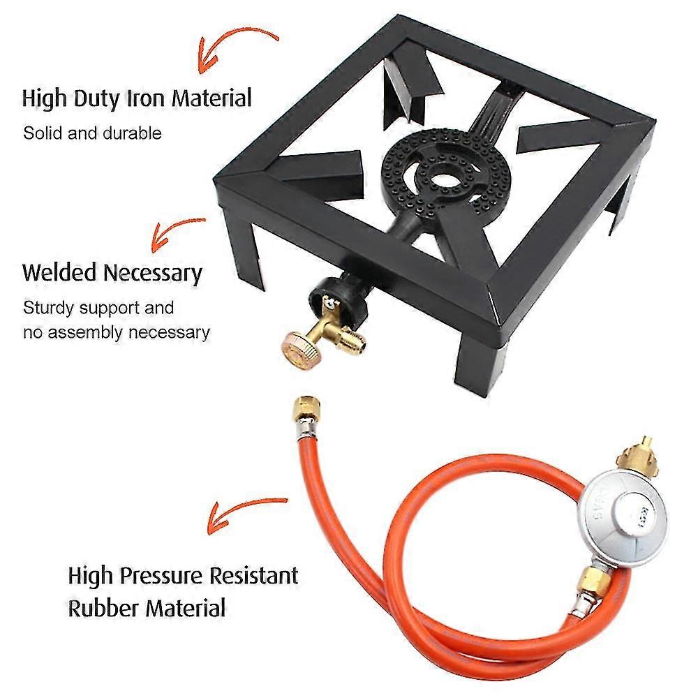 Reldor 20.8KW Heavy Duty 4-Burner LPG Gas Boiling Ring - Single Cast Iron Catering Stove